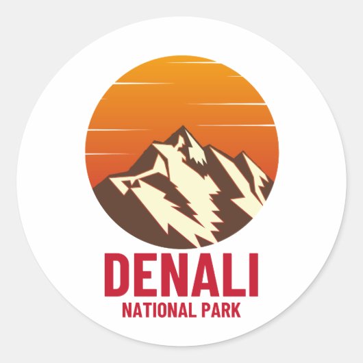 DENALI NATIONALE PARK RONDE STICKER (Voorkant)