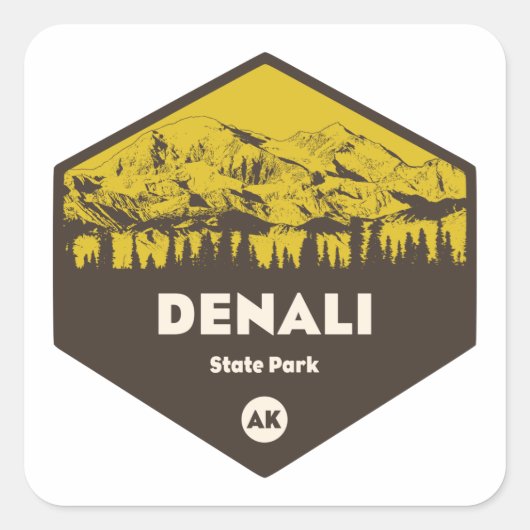 Denali State Park Alaska Vierkante Sticker (Voorkant)
