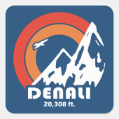 Denali Sun Eagle Vierkante Sticker (Voorkant)