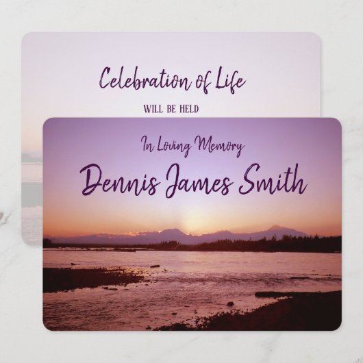 Denali Sunset Celebration of Life Kaart (Voorkant / Achterkant)