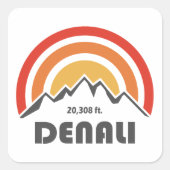 Denali Vierkante Sticker (Voorkant)