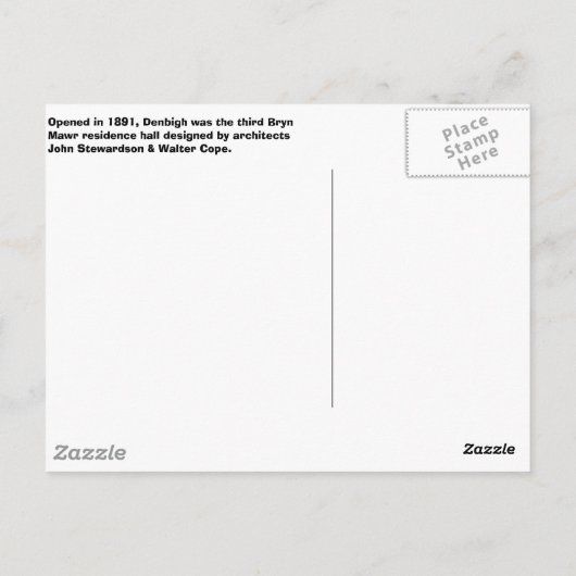 Denbigh Hall Briefkaart (Achterkant)