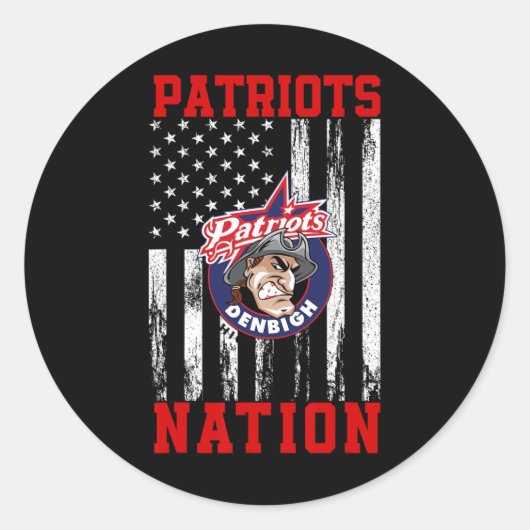 Denbigh Patriots Logo Nation Hs Ronde Sticker (Voorkant)