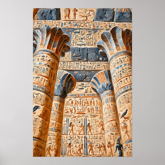 Dendera-tempel, het oude Egypte Poster (Voorkant)