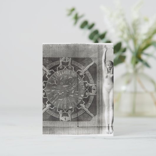 Dendera Zodiac, gegraveerd in 1802 Briefkaart (Staand voorkant)