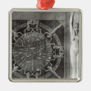 Dendera Zodiac, gegraveerd in 1802 Metalen Ornament