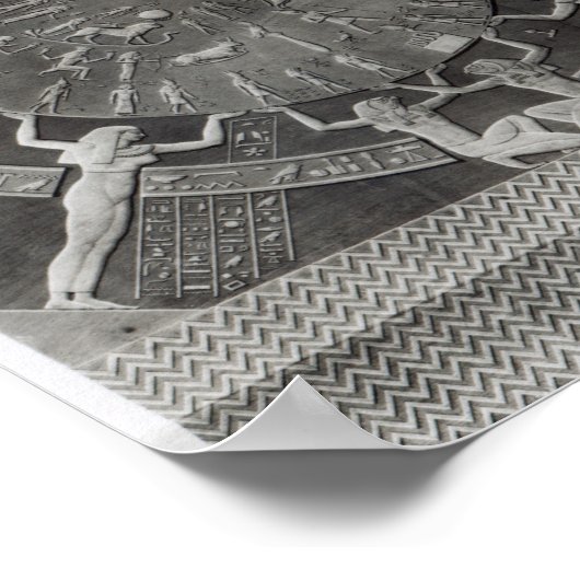 Dendera Zodiac, gegraveerd in 1802 Poster (Hoek)