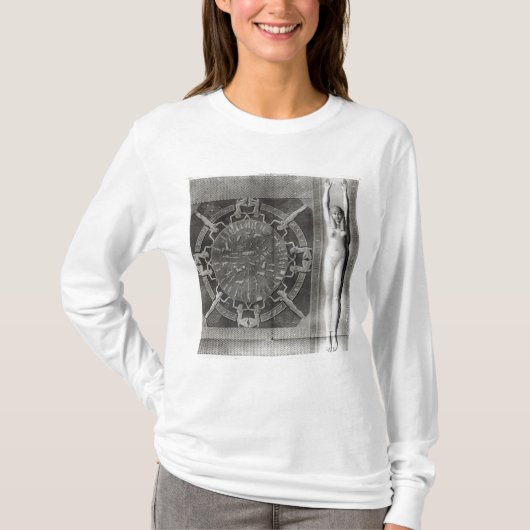 Dendera Zodiac, gegraveerd in 1802 T-shirt (Voorkant)