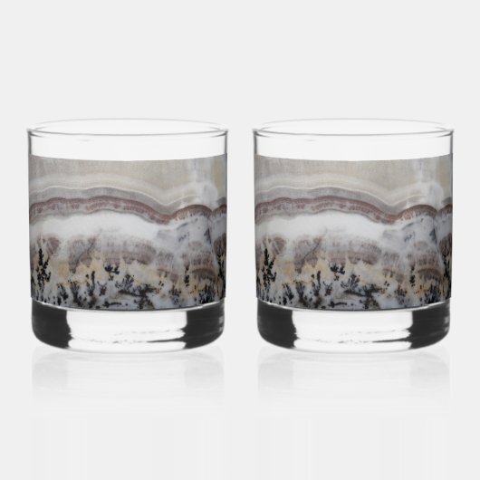 Dendritic Agate Stone Pattern Whisky Glas (Voorkant)
