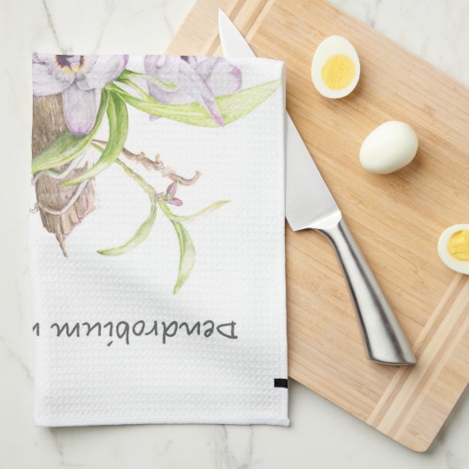 Dendrobium Orchid Theedoek (Quarter Fold)