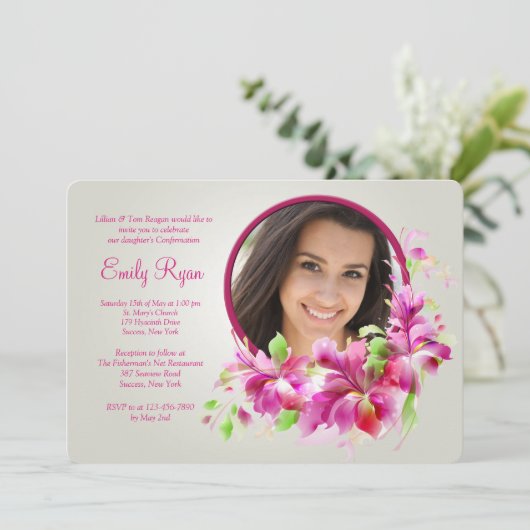 Dendrobium Orchids Fotouitnodiging Kaart (Staand voorkant)