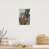 Dendrocopus major van Johann Friedrich Naumann Poster (Keuken)