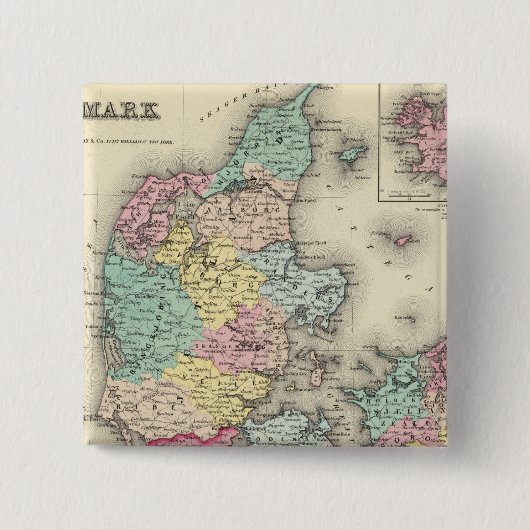 Denemarken 11 vierkante button 5,1 cm (Voorkant)