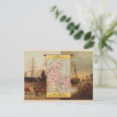 Denemarken 1880s kaart en vignetten (Staand voorkant)