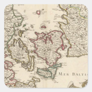 Denemarken 7 vierkante sticker