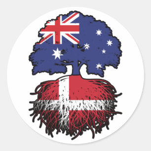 Denemarken Australische Australië - boomstammen Ronde Sticker