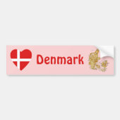 Denemarken Bumpersticker Markthart + Kaart (Voorkant)