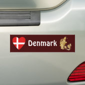 Denemarken Bumpersticker Markthart + Kaart (Op auto)