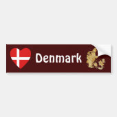 Denemarken Bumpersticker Markthart + Kaart (Voorkant)