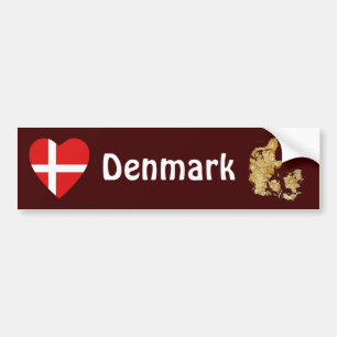 Denemarken Bumpersticker Markthart + Kaart