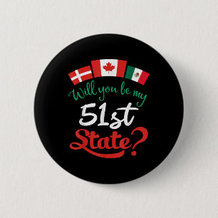 Denemarken Canada Mexico vlaggen zul je mijn 51ste Ronde Button 5,7 Cm