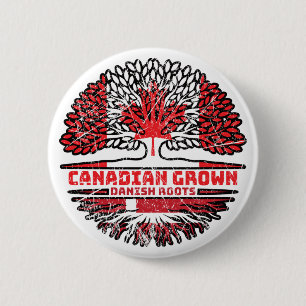 Denemarken Canadese vlag over bomen in Canada Ronde Button 5,7 Cm