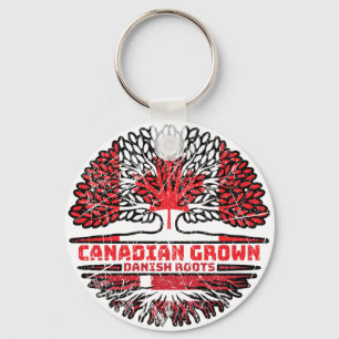 Denemarken Canadese vlag over bomen in Canada Sleutelhanger