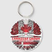 Denemarken Canadese vlag over bomen in Canada Sleutelhanger (Achterkant)