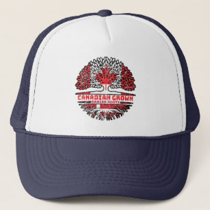 Denemarken Canadese vlag over bomen in Canada Trucker Pet