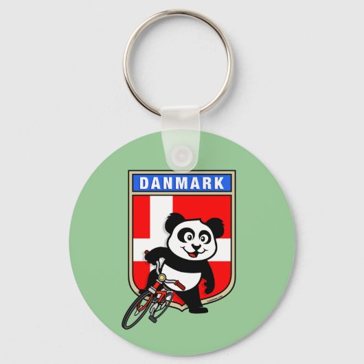 Denemarken Cycling Panda Sleutelhanger (Voorkant)