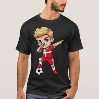 Denemarken Dab Kid Doel Cartoon Deense Vlag Voor J T-shirt