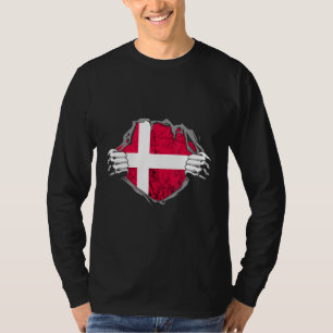 Denemarken Danes Chest Danish Pride Danmark Roots T-shirt