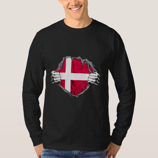 Denemarken Danes Chest Danish Pride Danmark Roots T-shirt (Voorkant)