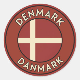 Denemarken Danmark  Ronde Sticker