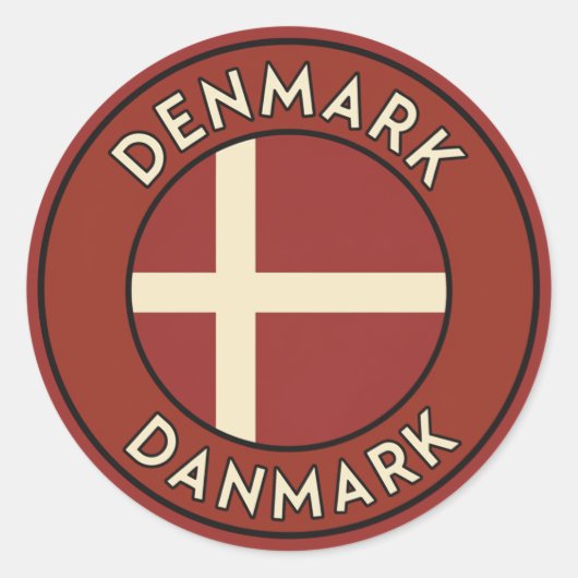 Denemarken Danmark  Ronde Sticker (Voorkant)