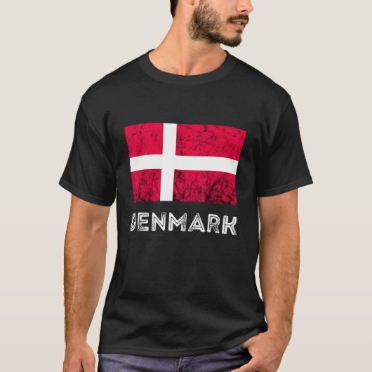 Denemarken Dannebrog Deense vlag Dansk Roots Denem T-shirt (Voorkant)
