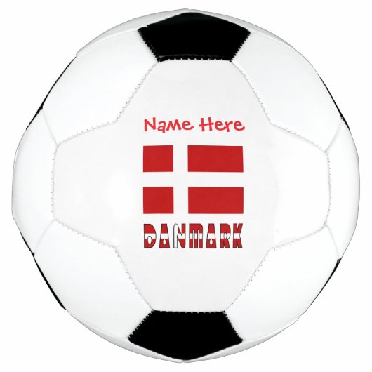 Denemarken Dannebrog Rood Gepersonaliseerde Naam Voetbal (Voorkant)