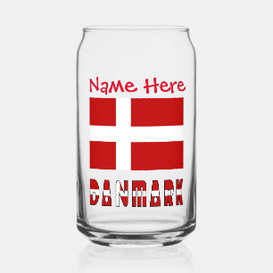 Denemarken Dannebrog Vlag Rood Personalisatie Blikvorm Glas