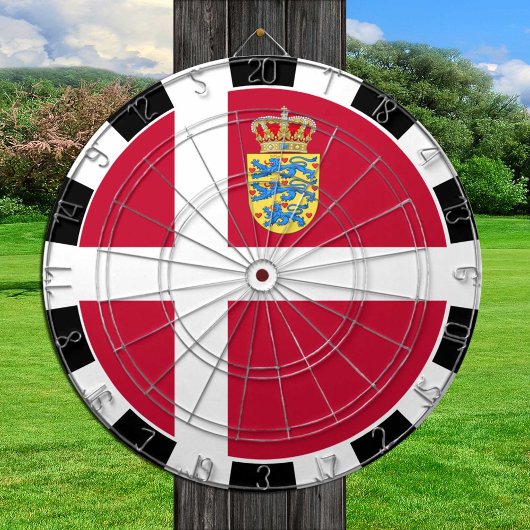 Denemarken Dartboard en Deense vlag/spelraad Dartbord