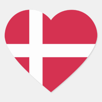 Denemarken - Deense nationale vlag Hart Sticker