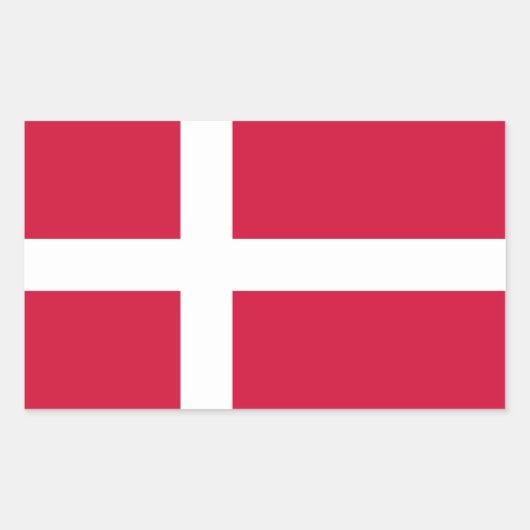 Denemarken - Deense nationale vlag Rechthoekige Sticker (Voorkant)