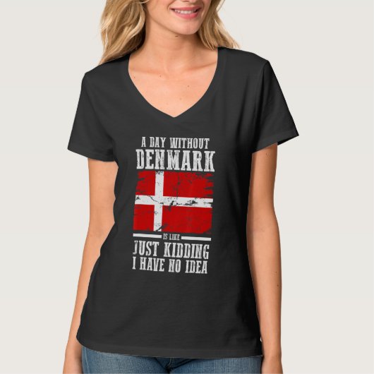 Denemarken Deense Vlag T-shirt (Voorkant)
