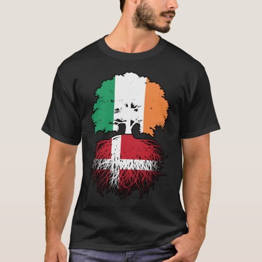 Denemarken Denemarken Denemarken Ierland - vlag ov T-shirt (Voorkant)