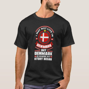Denemarken Denemarken Denemarken Vlaggenote T-shirt