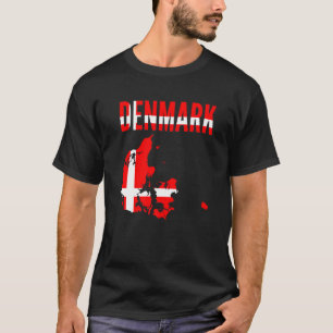 Denemarken Denemarken Landkaart vlag Verstoorde de T-shirt