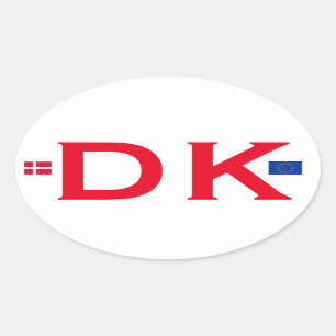 Denemarken DK Euro-achtige ovale sticker