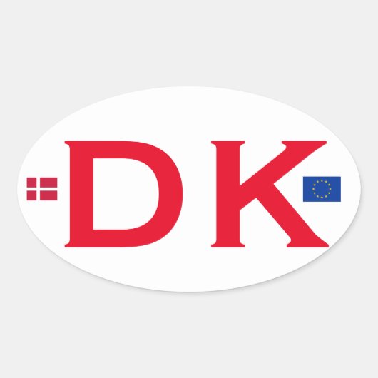 Denemarken DK Euro-stijl Ovale Sticker (Voorkant)
