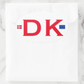 Denemarken DK Euro-stijl Ovale Sticker (Tas)