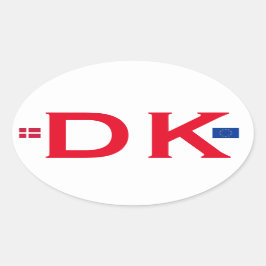Denemarken DK Euro-stijl Ovale Sticker