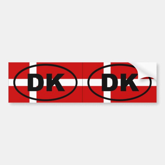 Denemarken - DK - Europese ovaal Bumpersticker (Voorkant)